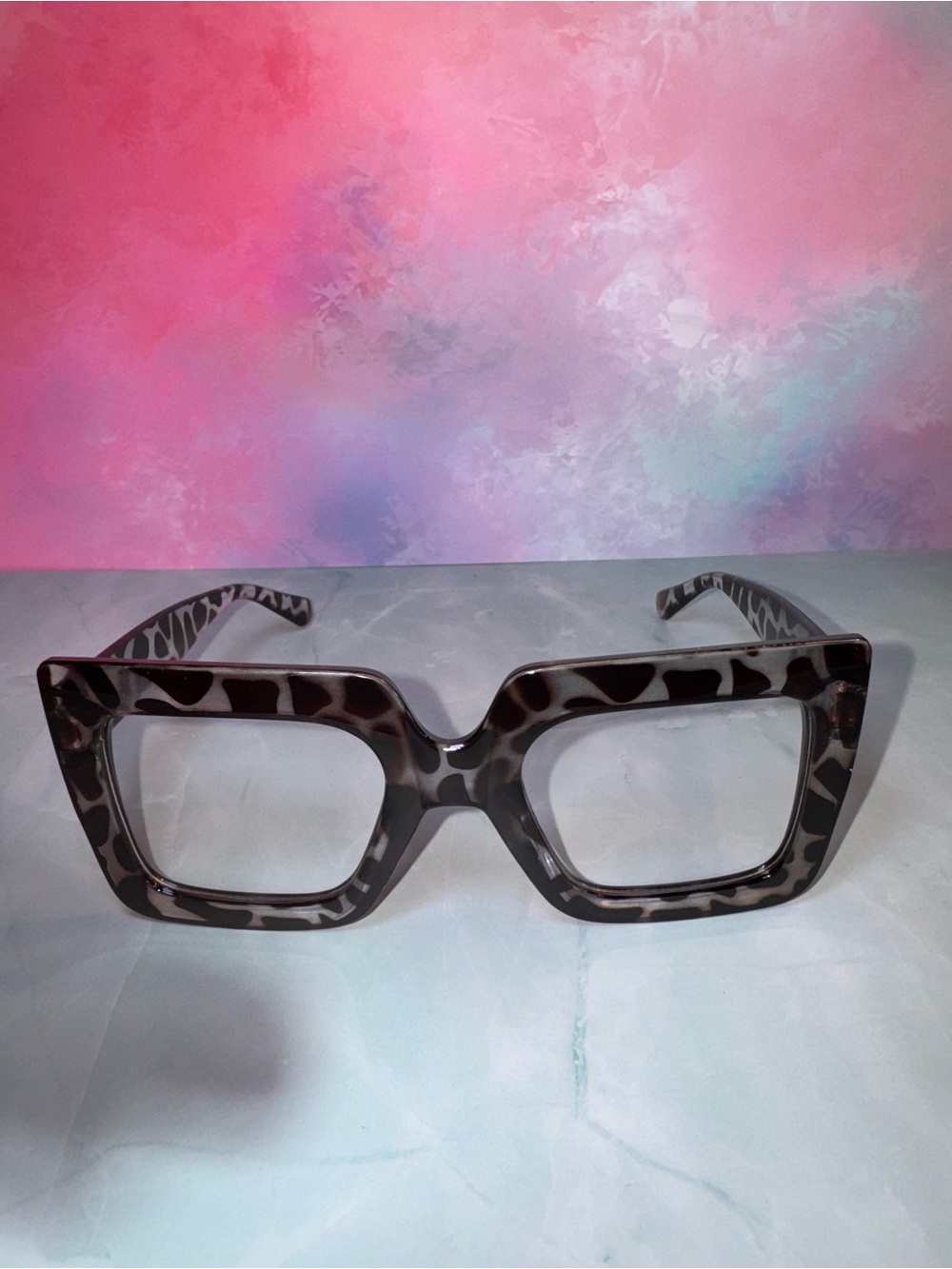 Bold Square Animal Print Women's Fashion Glasses